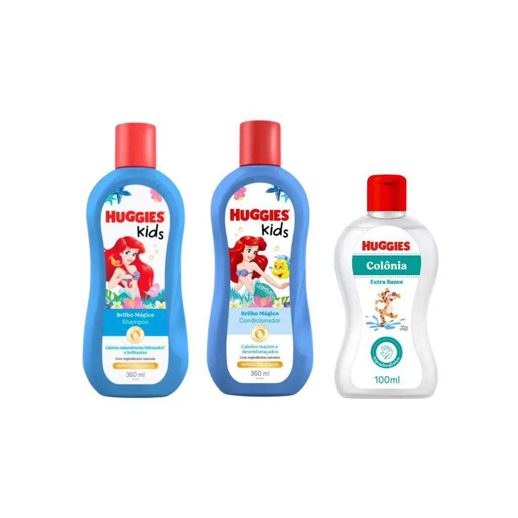 KIT HUGGIES KIDS BRILHO MAGICO - SHAMPOO + COND + COLONIA