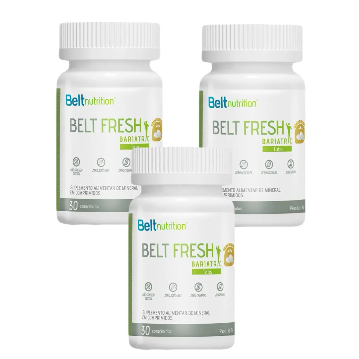 3X BELT FRESH BARIATRIC TABS- 30 COMPRIMIDOS- BELT NUTRITION SEM Sabor
