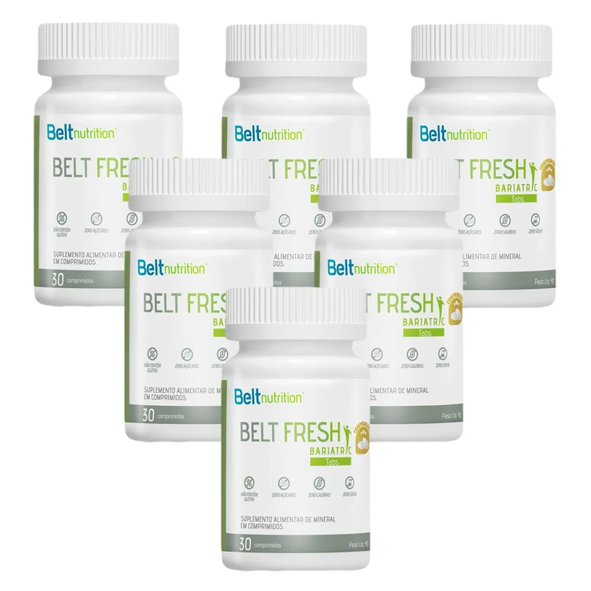 6X BELT FRESH BARIATRIC TABS- 30 COMPRIMIDOS- BELT NUTRITION SEM Sabor