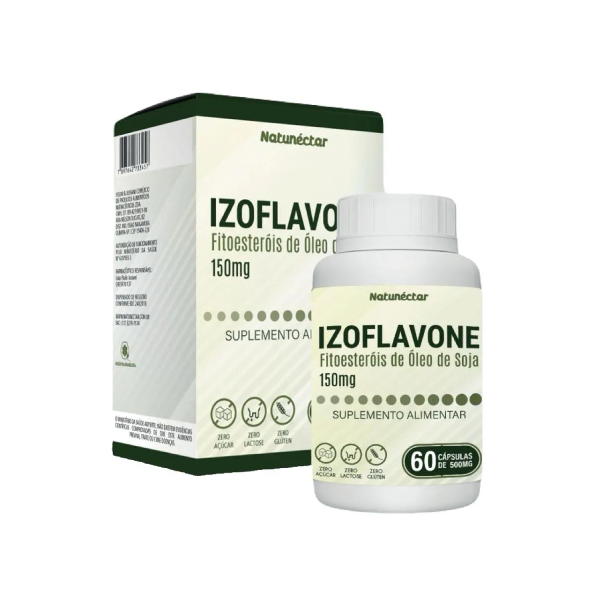 IZOFLAVONE FITOESTERóIS DE SOJA 150MG - 60 CáPSULAS SEM Sabor