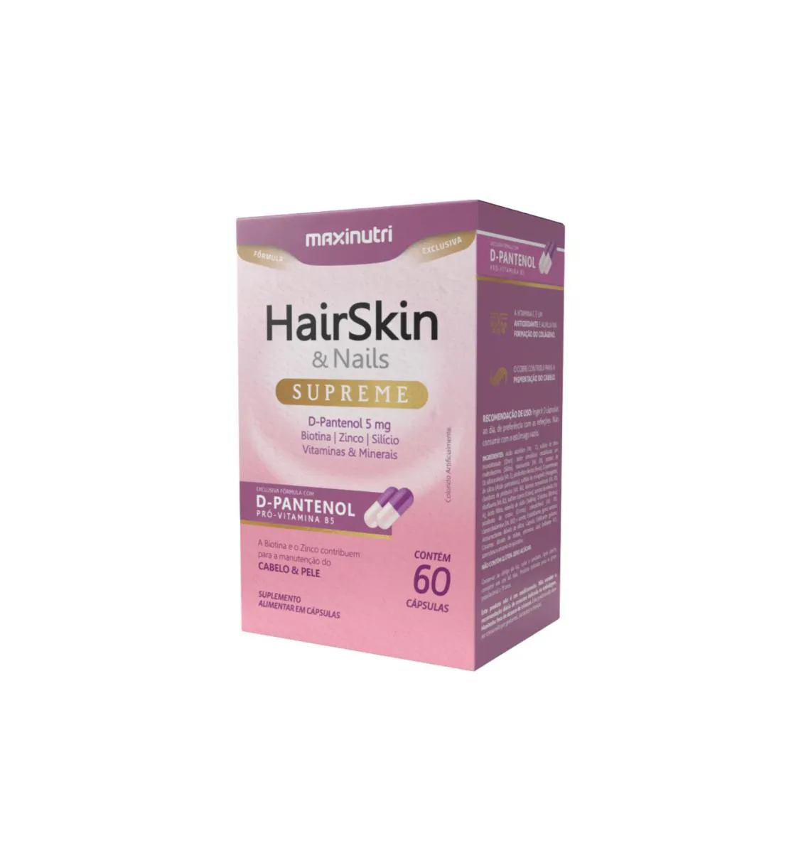 HAIRSKIN SUPREME D-PANTENOL + BIOTINA 60 CáPSULAS MAXINUTRI