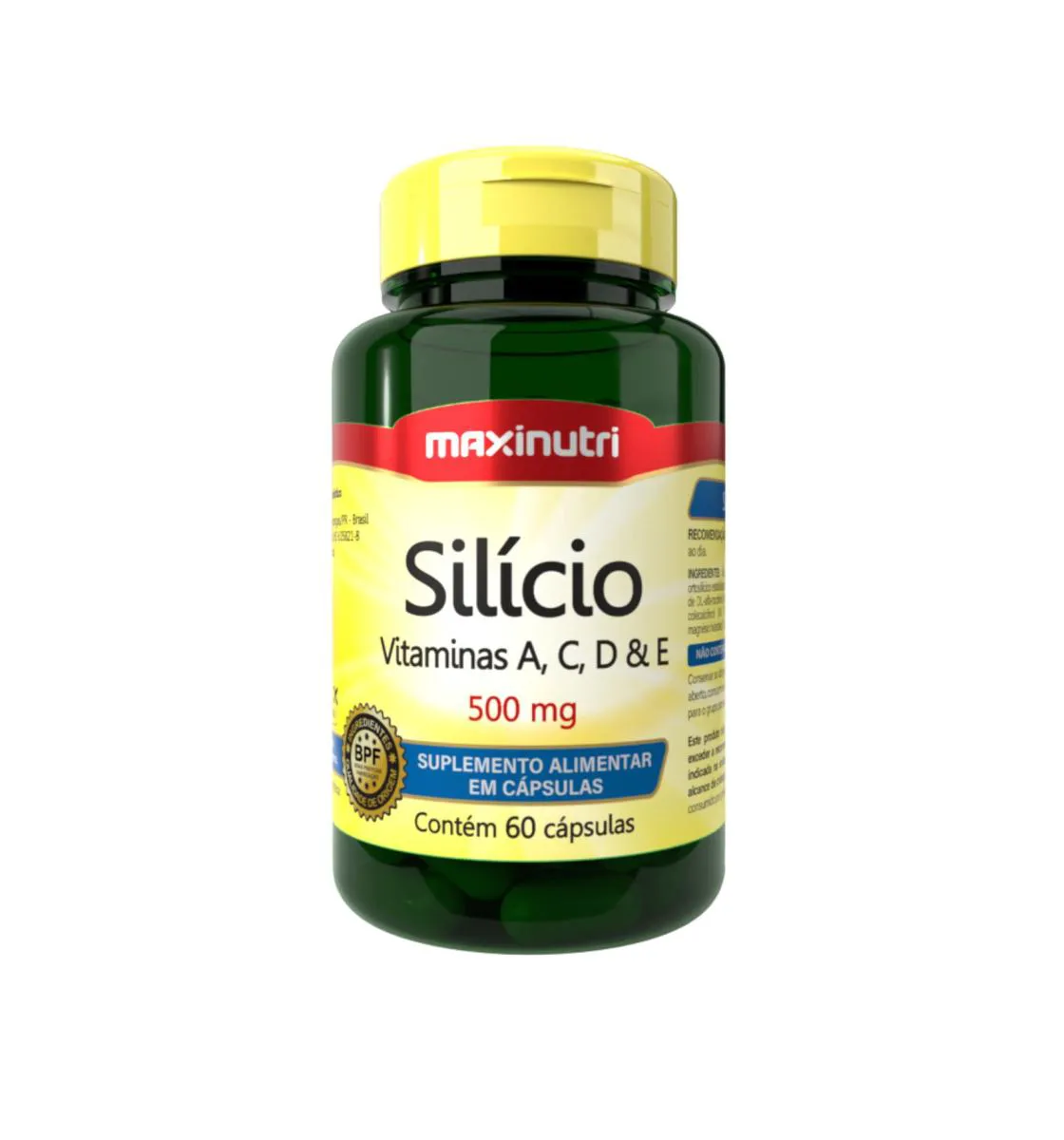 SILíCIO VITAMINAS ACDE 500MG 60 CAPSULAS MAXINUTRI
