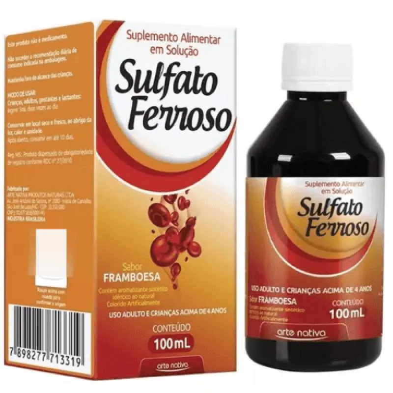 SULFATO FERROSO SOLUçãO 100ML - ARTE NATIVA