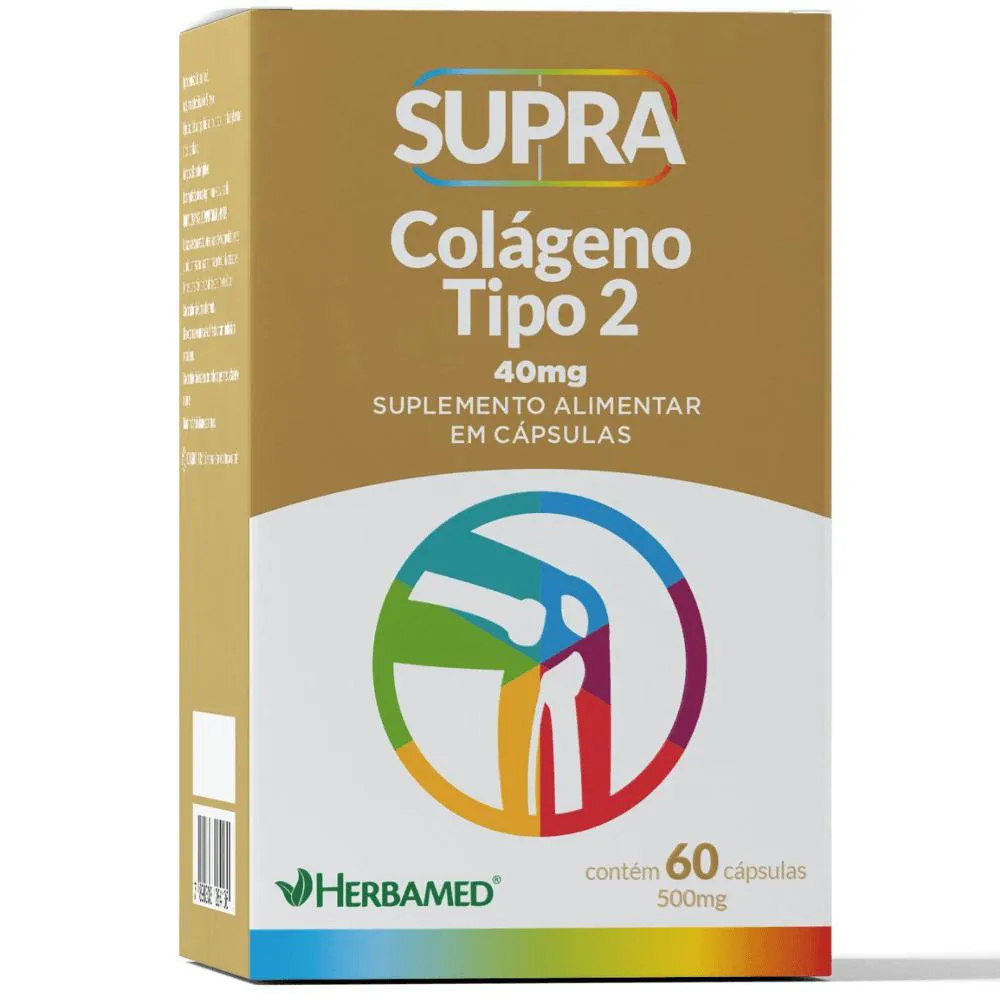 SUPRA COLáGENO TIPO II 40MG C/60 CáPSULAS - HERBAMED