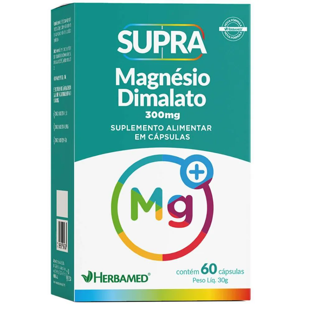 SUPRA MAGNéSIO DIMALATO 300MG C/60 CáPSULAS