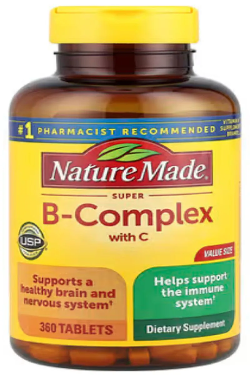 NATURE MADE SUPER-COMPLEXO B COM VITAMINA C – 360 COMPRIMIDOS PARA ENERGIA E BEM-ESTAR