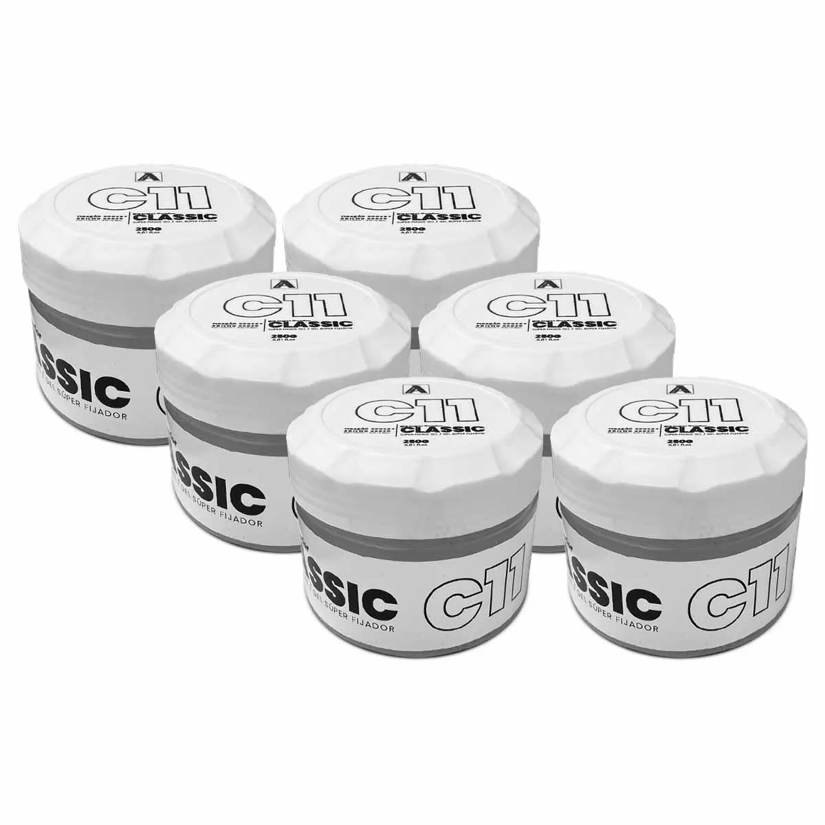 KIT 6X GEL PARA CABELO INCOLOR CLASSIC C11 250G ALFA LOOK`S