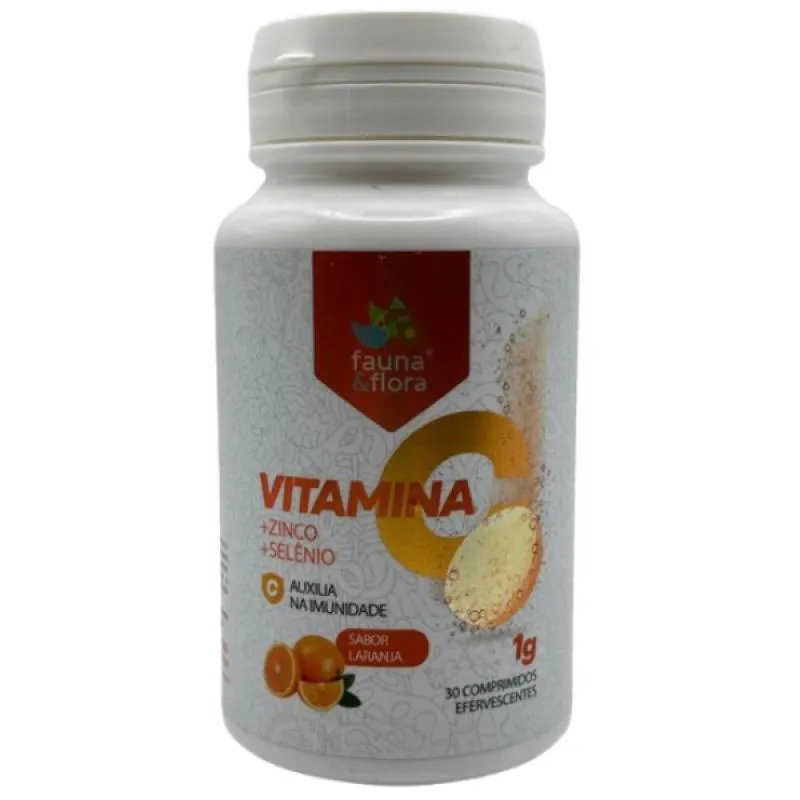 VITAMINA C 1G + ZINCO 7MG + SELÊNIO SABOR LARANJA POTE C/ 30 COMPRIMIDOS