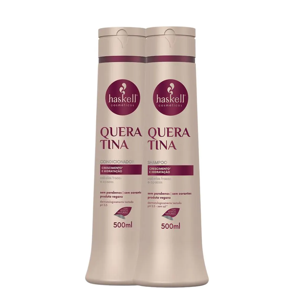 KIT SHAMPOO E CONDICIONADOR HASKELL QUERATINA 500ML