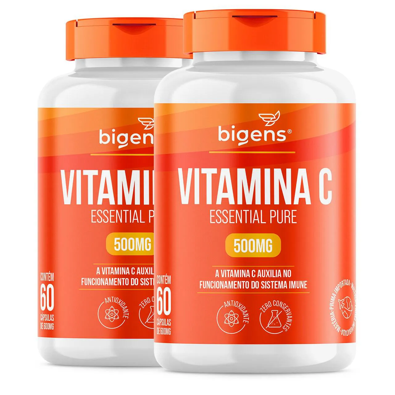 Kit 2X Vitamina C Essential Pure 500mg 60 Cápsulas Bigens