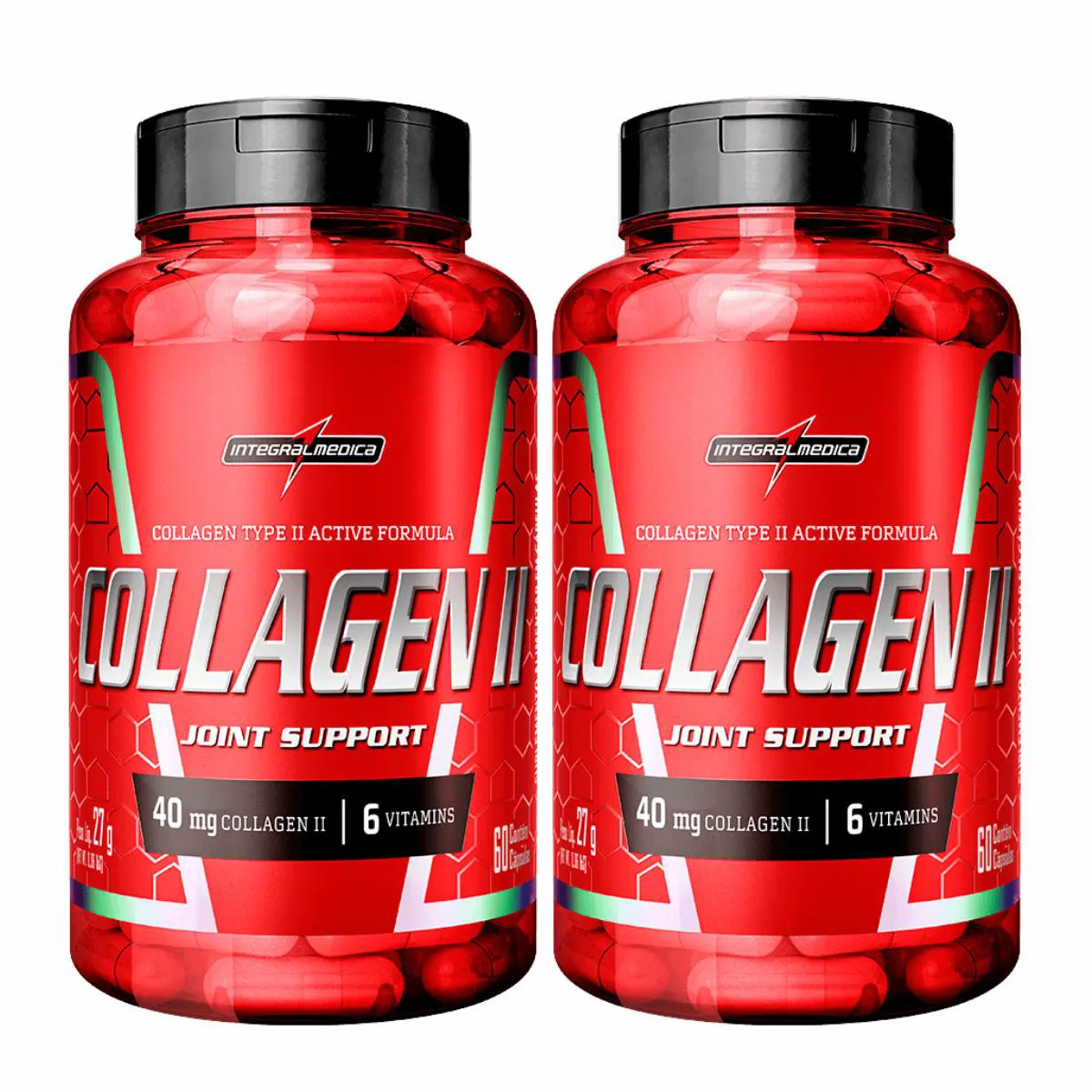 2X COLáGENO TIPO II JOINT SUPPORT INTEGRALMEDICA 60 CAPSULAS SEM Sabor