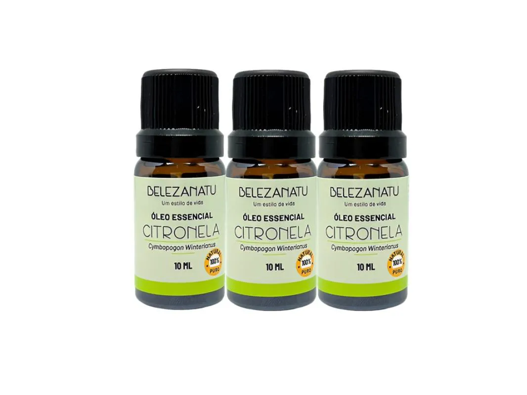 KIT 03 ÓLEOS ESSENCIAIS BELEZANATU CITRONELA 10ML