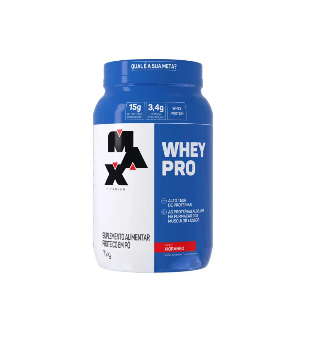 WHEY PROTEIN PRO CONCENTRADO 1KG MORANGO - MAX TITANIUM