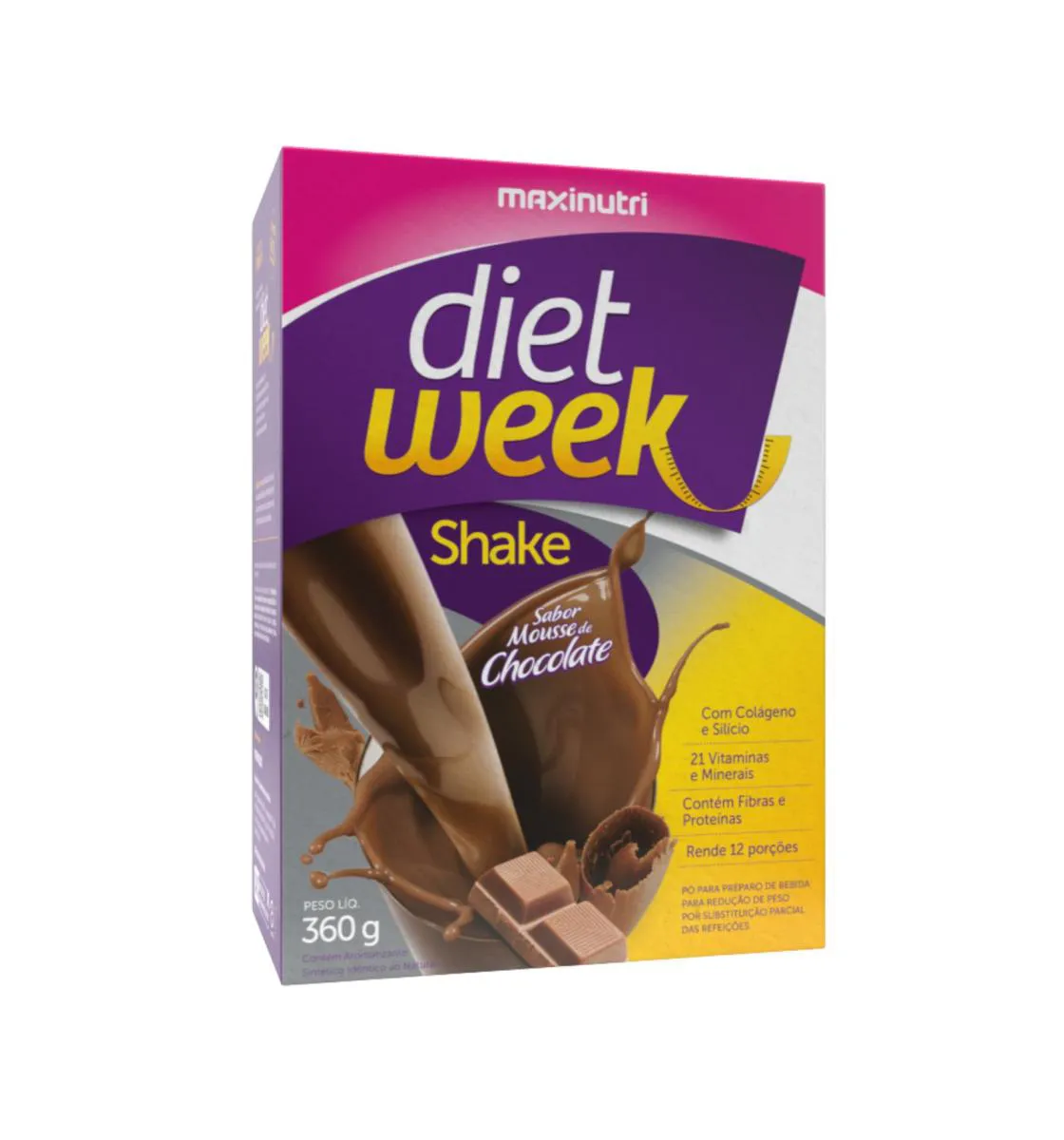 DIET WEEK SHAKE MOUSSE DE CHOCOLATE 360G MAXINUTRI