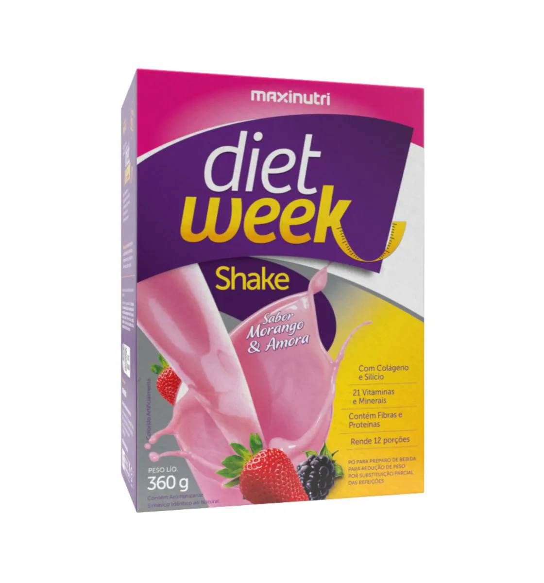 DIET WEEK SHAKE MORANGO E AMORA 360G MAXINUTRI