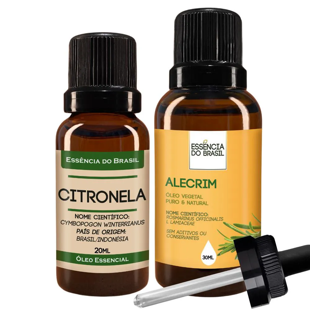 KIT ÓLEO ESSENCIAL CITRONELA 20ML + VEGETAL DE ALECRIM 30ML
