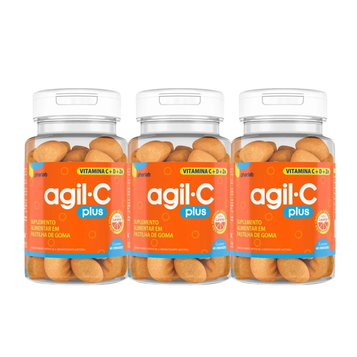 KIT C3 SUPLEMENTO ALIMENTAR AGIL C PLUS C 40 GOMAS – PHARLAB