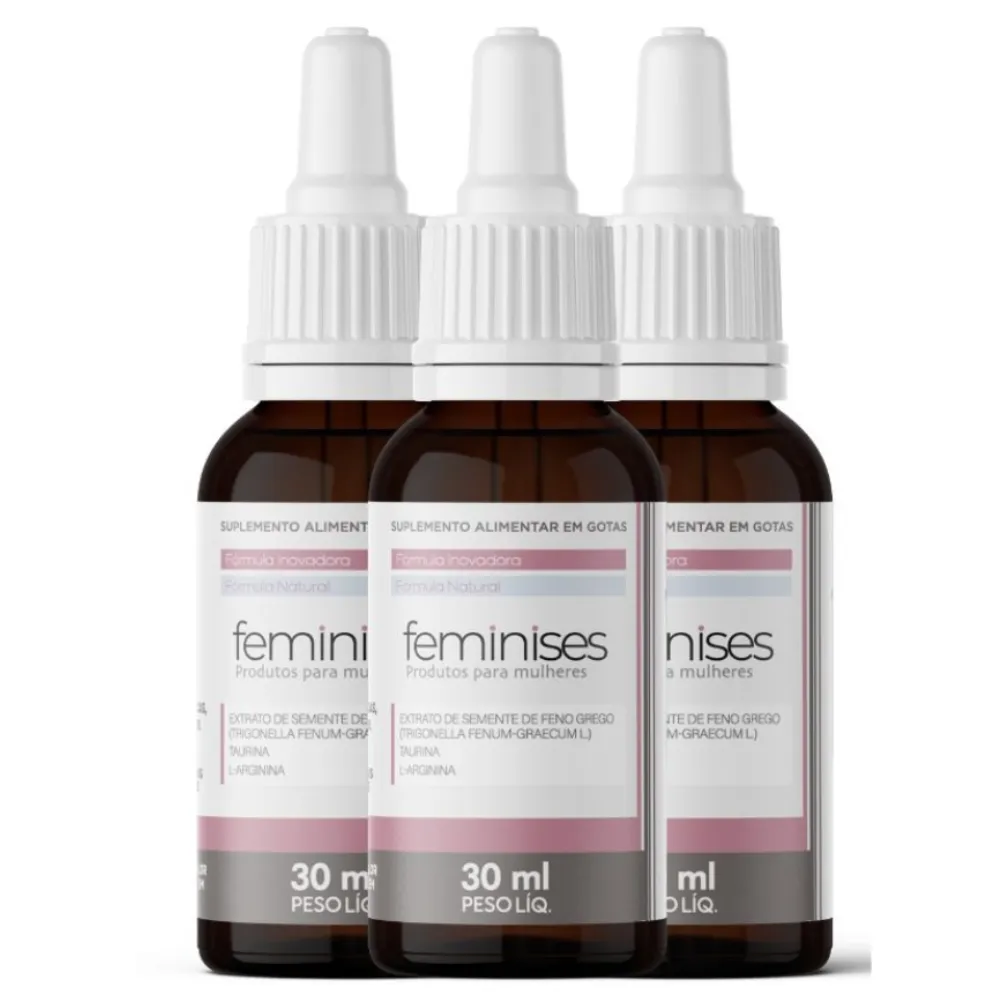 kit 3 Feminises - Suplemento Alimentar Libido Feminina com Feno-Grego, Taurina e Vitamina B12 