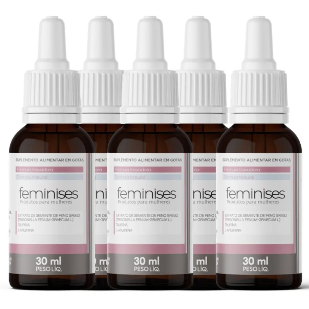 kit 5 Feminises - Suplemento Alimentar Libido Feminina com Feno-Grego, Taurina e Vitamina B12
