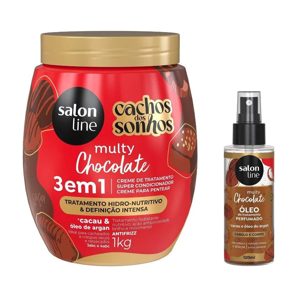 KIT MULTY CHOCOLATE COM CREME DE TRATAMENTO E ÓLEO PERFUMADO