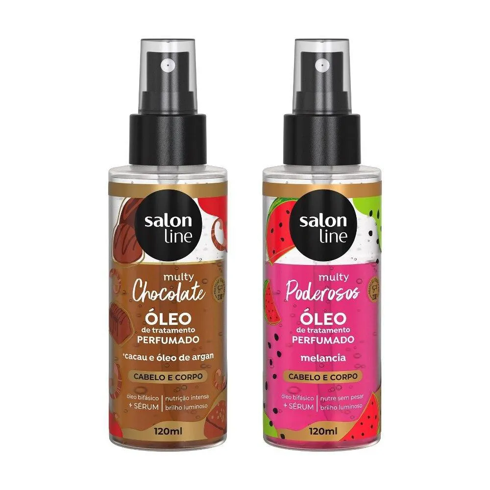 KIT ÓLEOS PERFUMADOS CHOCOLATE E MELANCIA MULTY