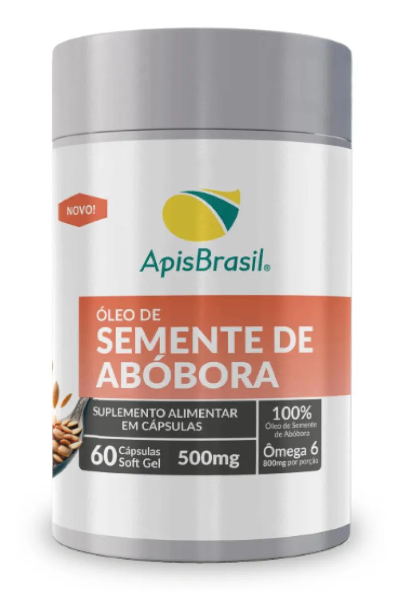 ÓLEO DE SEMENTE DE ABóBORA 500MG – 60 CáPSULAS APIS BRASIL | SAúDE DA PRóSTATA E CORAçãO