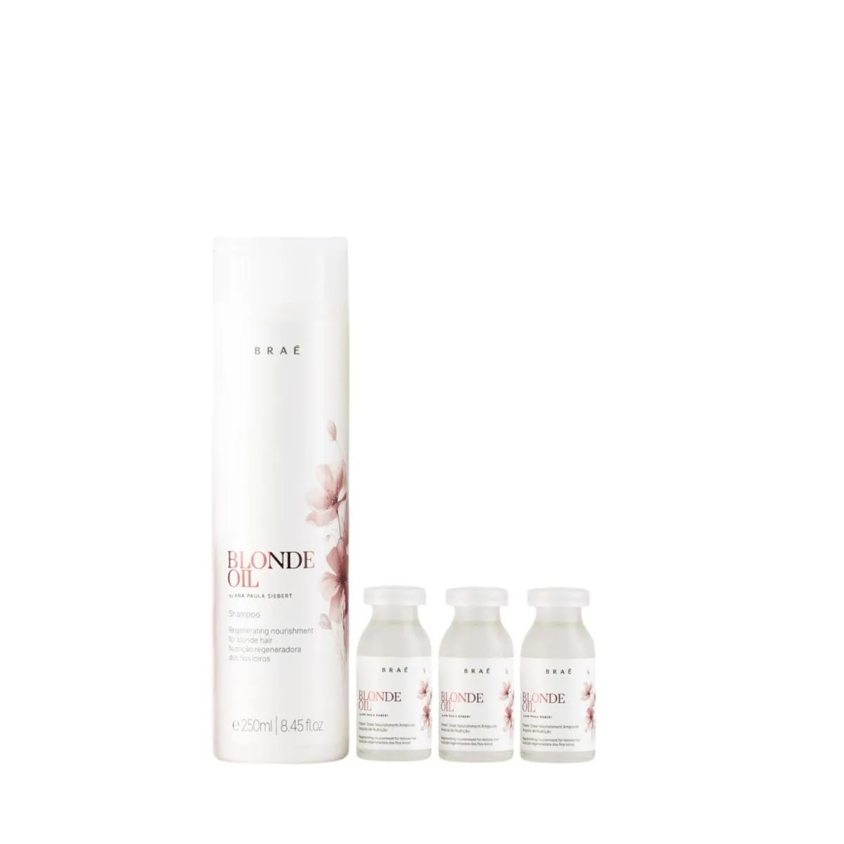 KIT BRAé BLONDE OIL BY ANA PAULA SIEBERT - SHAMPOO 250ML + AMPOLA 13ML (3 UNIDADES)