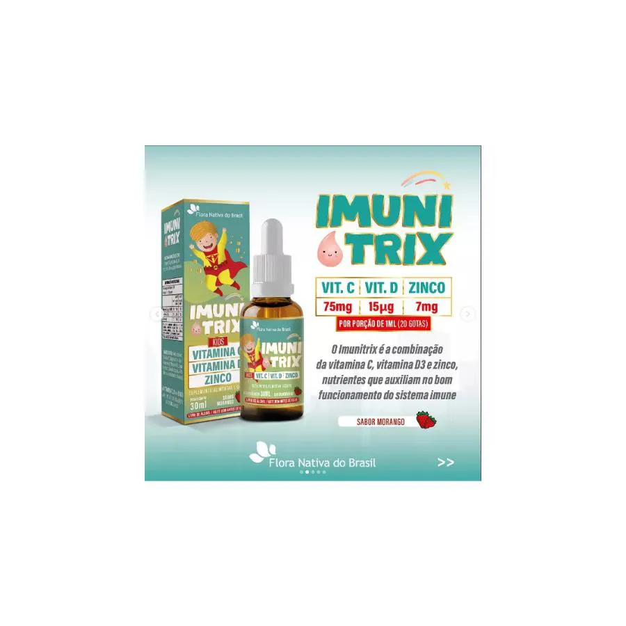IMUNITRIX (VITAMINA C, VITAMINA D, ZINCO) 30ML SABOR MORANGO