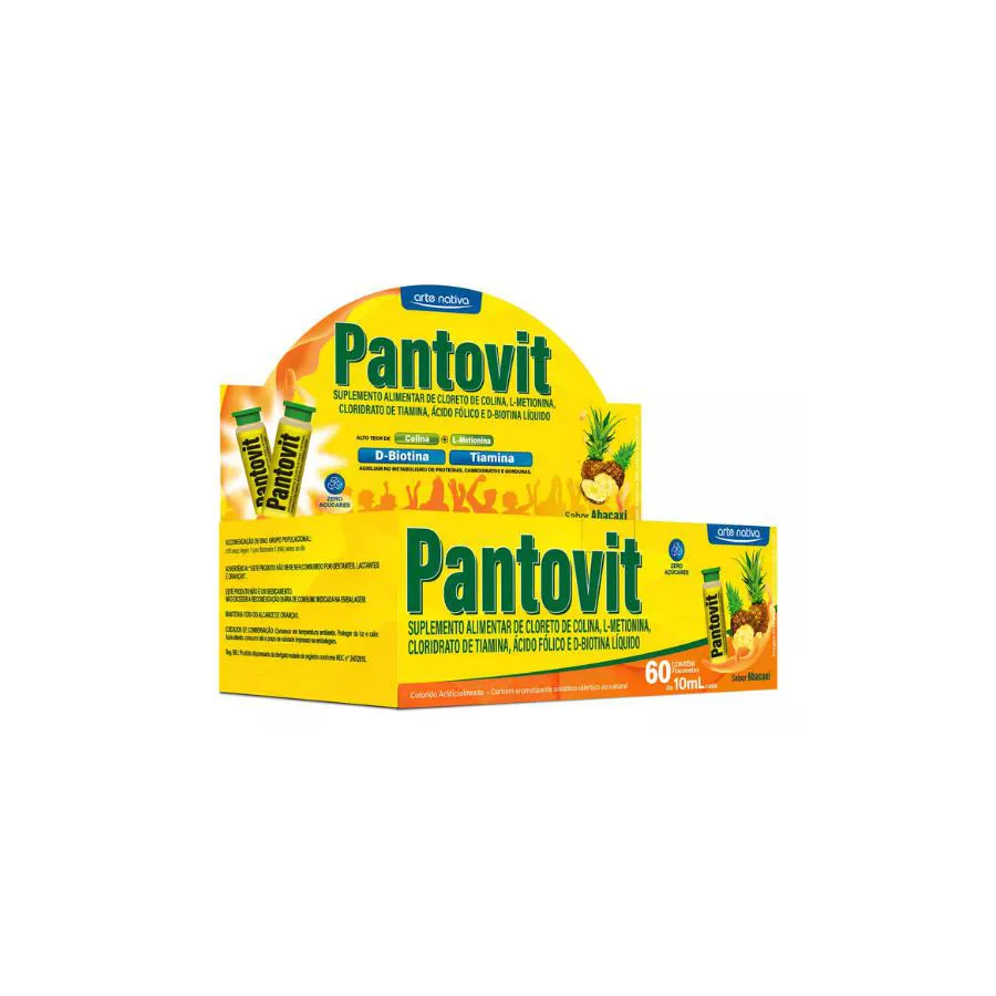 PANTOVIT 60 FLACONETES X 10ML ABACAXI - ARTE NATIVA