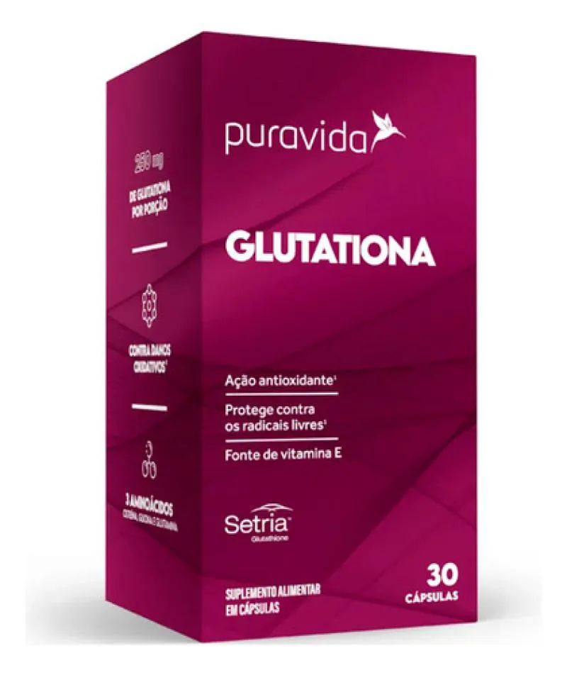 GLUTATIONA COM VITAMINA E PURAVIDA 30 CAPSULAS