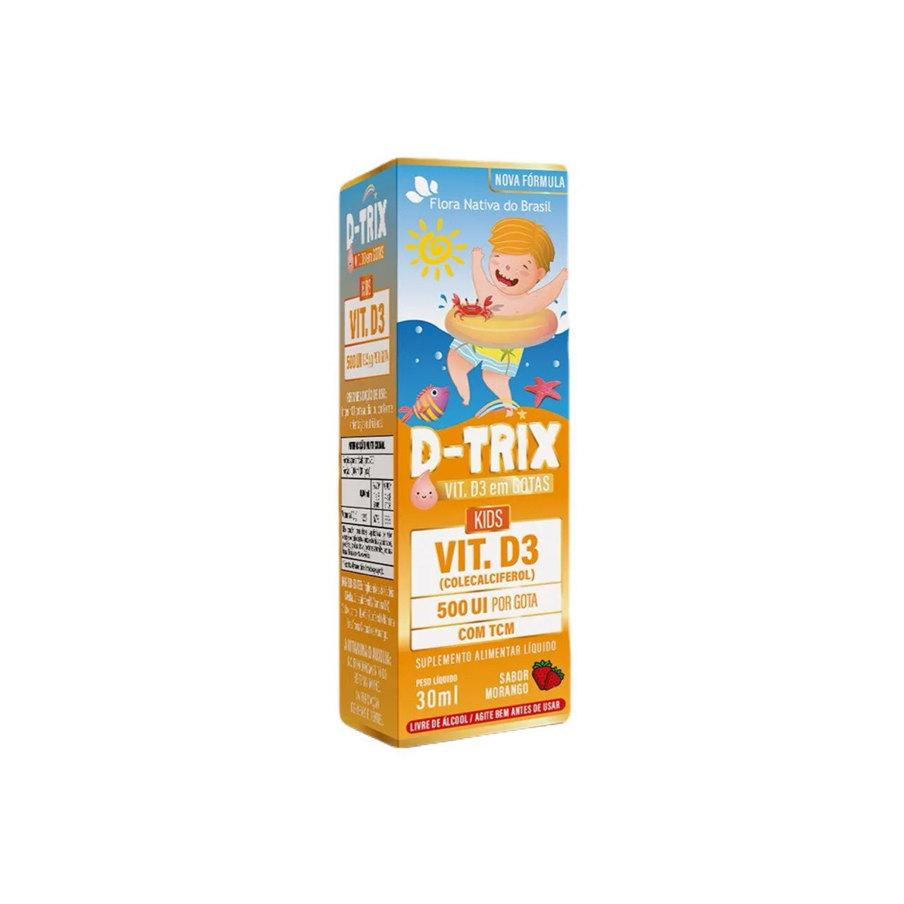 D Trix- Vitamina D3 Kids- 30ml- Morango- Flora Nativa