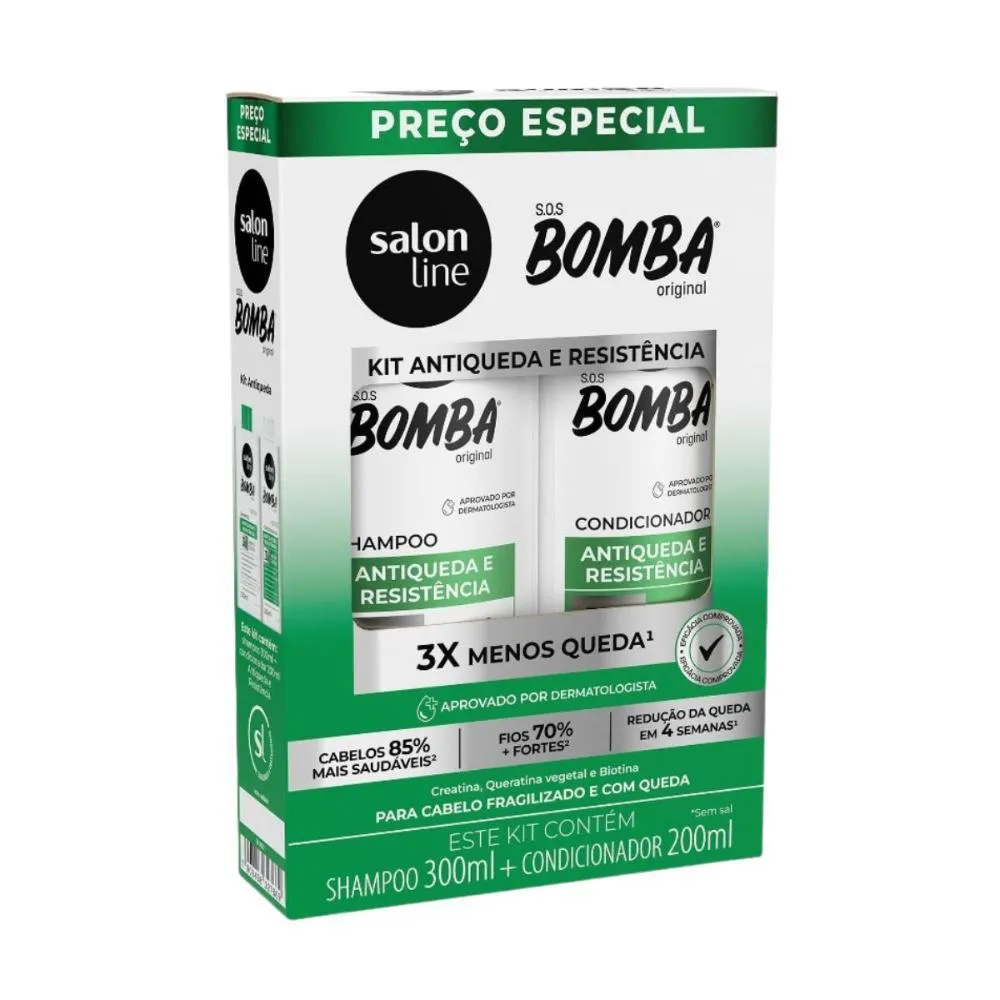 SALON LINE S.O.S BOMBA ORIGINAL KIT ANTIQUEDA E RESISTêNCIA