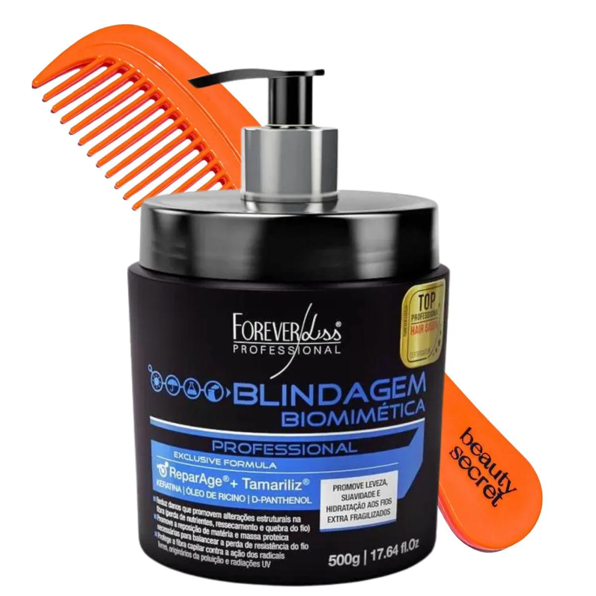 KIT MáSCARA FOREVER LISS BLINDAGEM 500G PENTE BEAUTY SECRET
