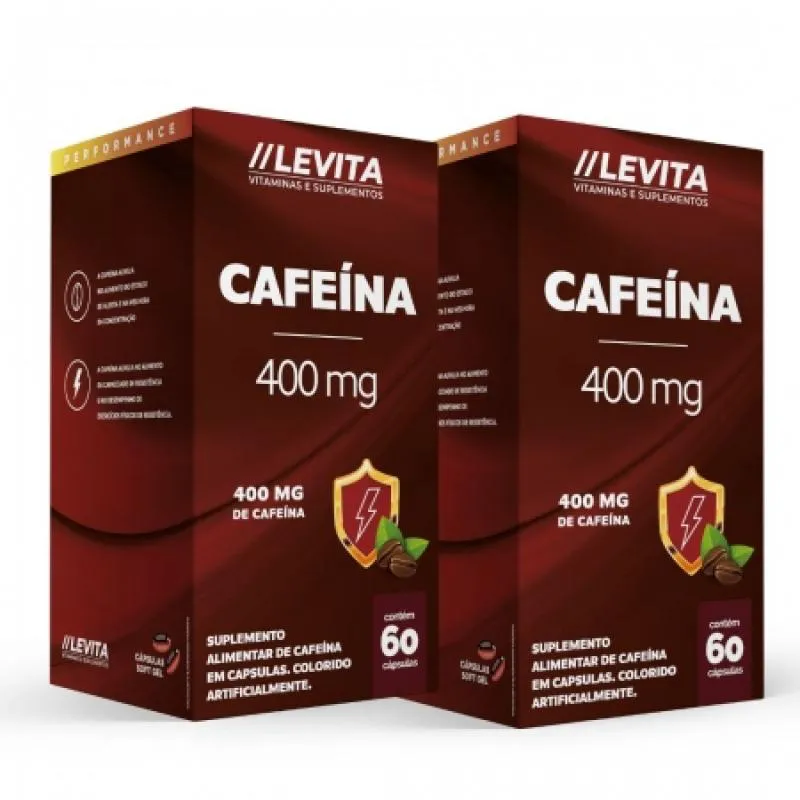 CAFEíNA 400MG 60 CáPSULAS KIT C/ 2 UNIDADES