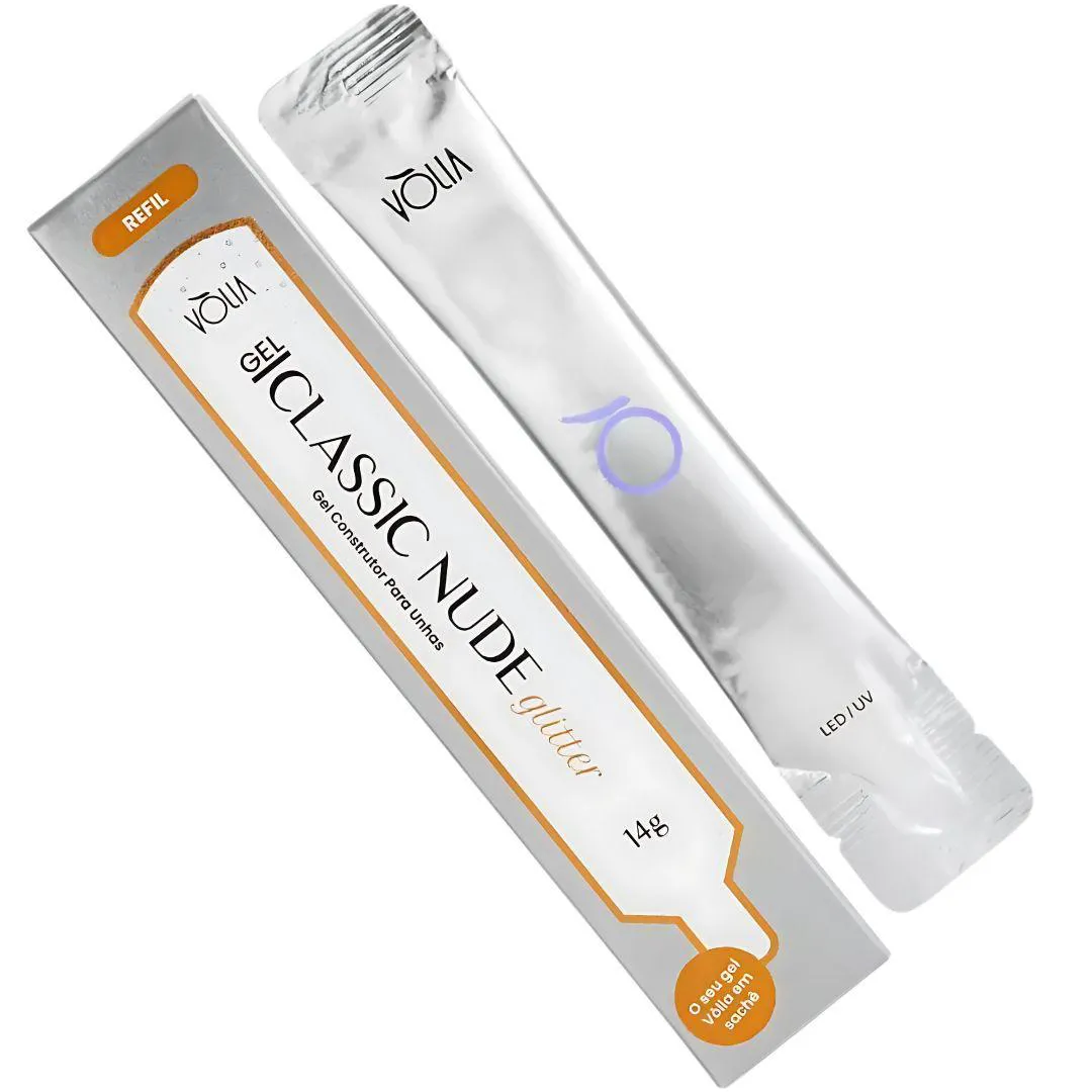 GEL LED/UV VòLIA CLASSIC NUDE GLITTER SACHê 14G