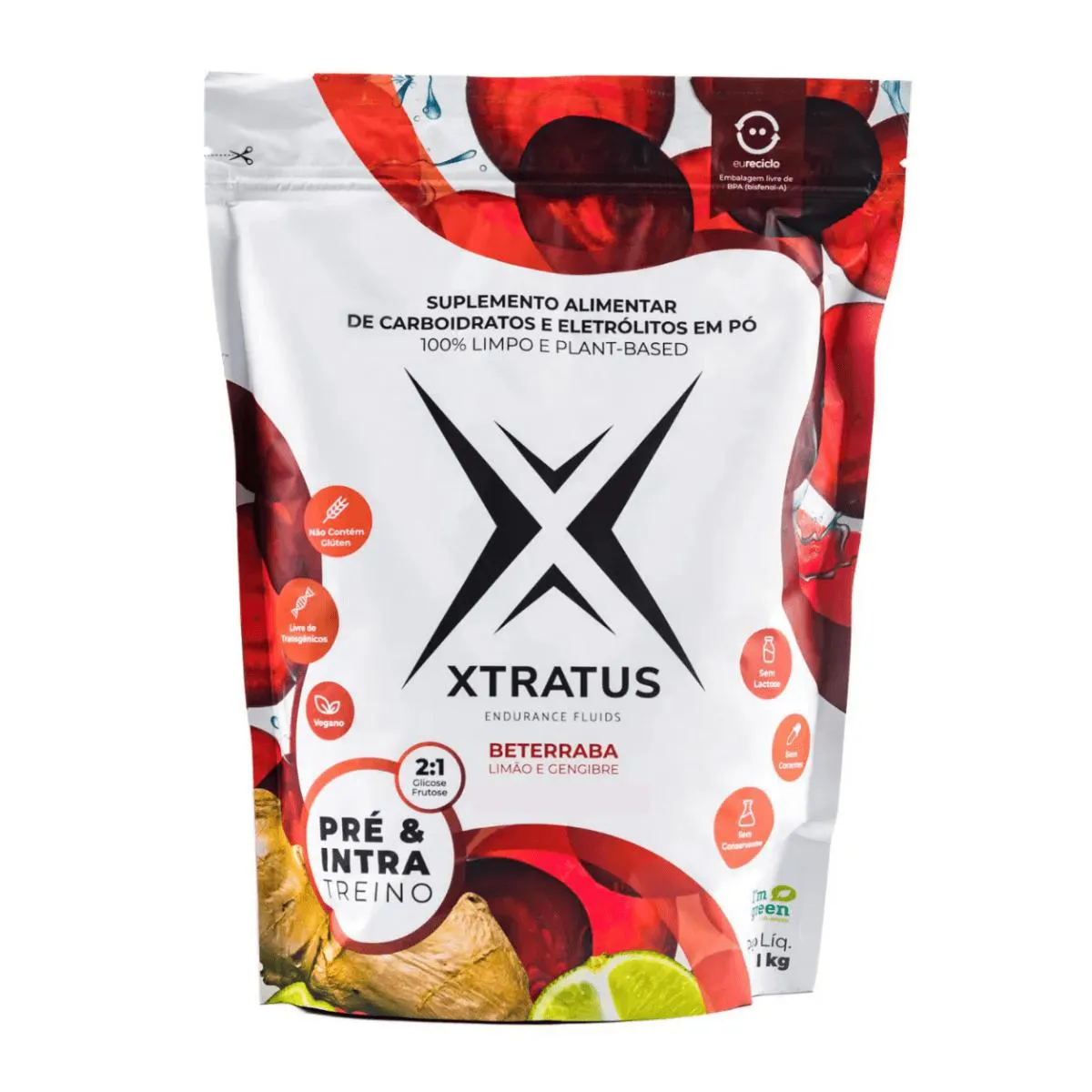 PRé E INTRA TREINO 1KG XTRATUS Limão E Gengibre