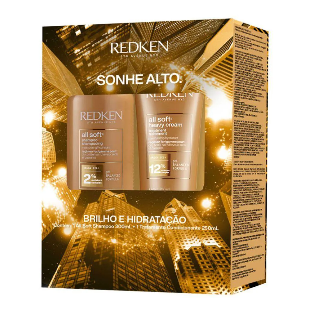 KIT REDKEN ALL SOFT SHAMPOO 300ML + MáSCARA 250ML