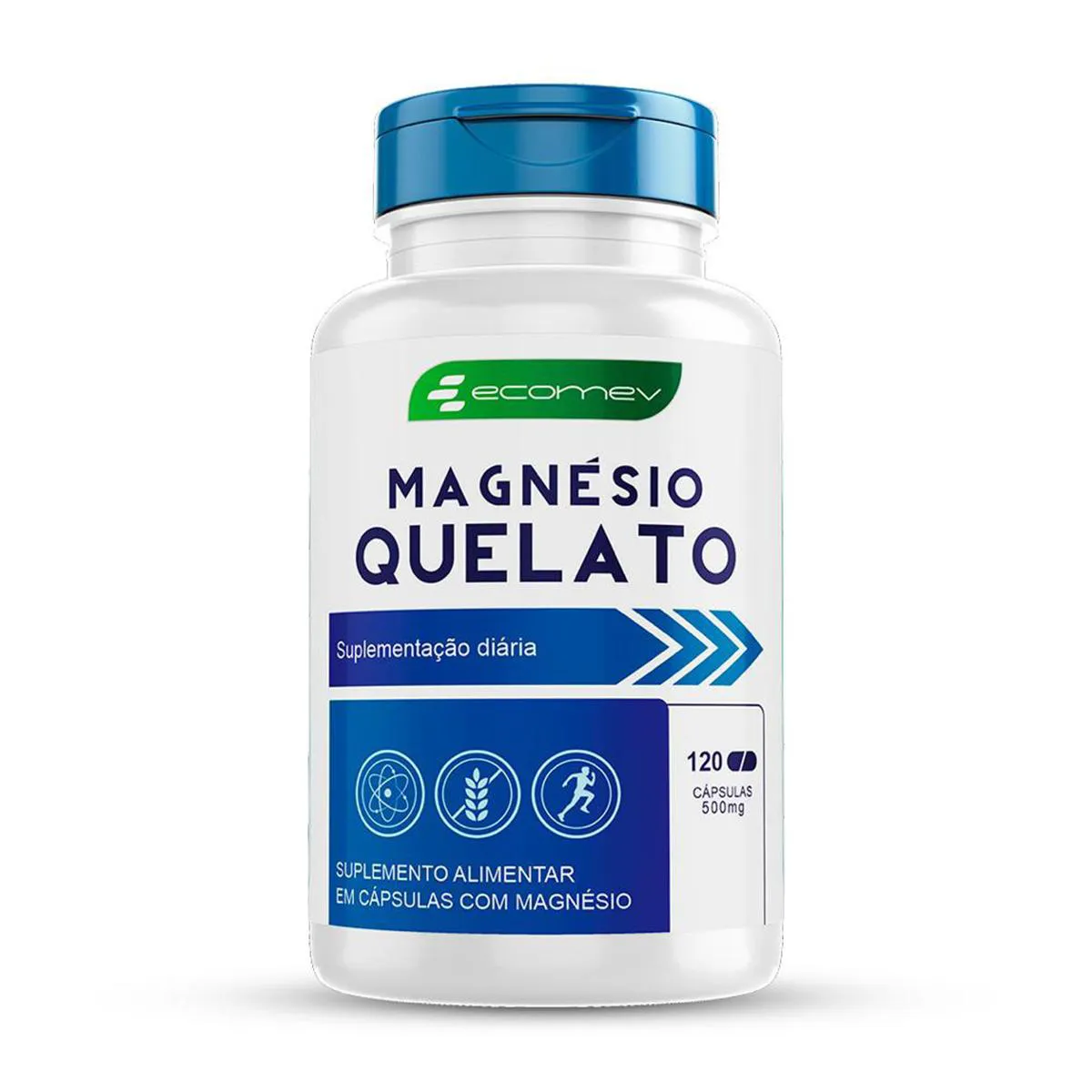 MAGNéSIO QUELATO 500MG 120 CáPSULAS ECOMEV