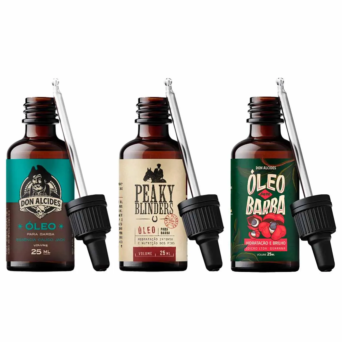 KIT 3X ÓLEO BARBA CALICO PEAKY BLINDERS GUARANá DON ALCIDES