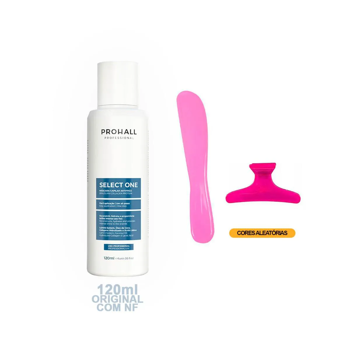 PROHALL SELECT ONE 120ML LISO DE VERDADE +ESPáTULA+PRESILHA