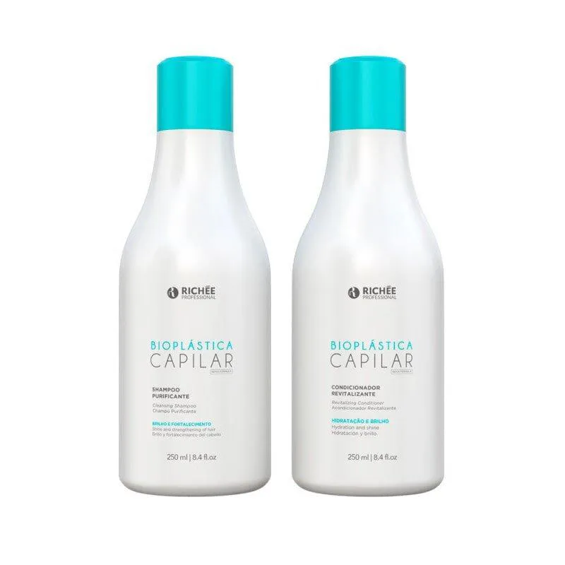 KIT SHAMPOO 250ML + CONDICIONADOR 250ML BIOPLáSTICA RICHéE