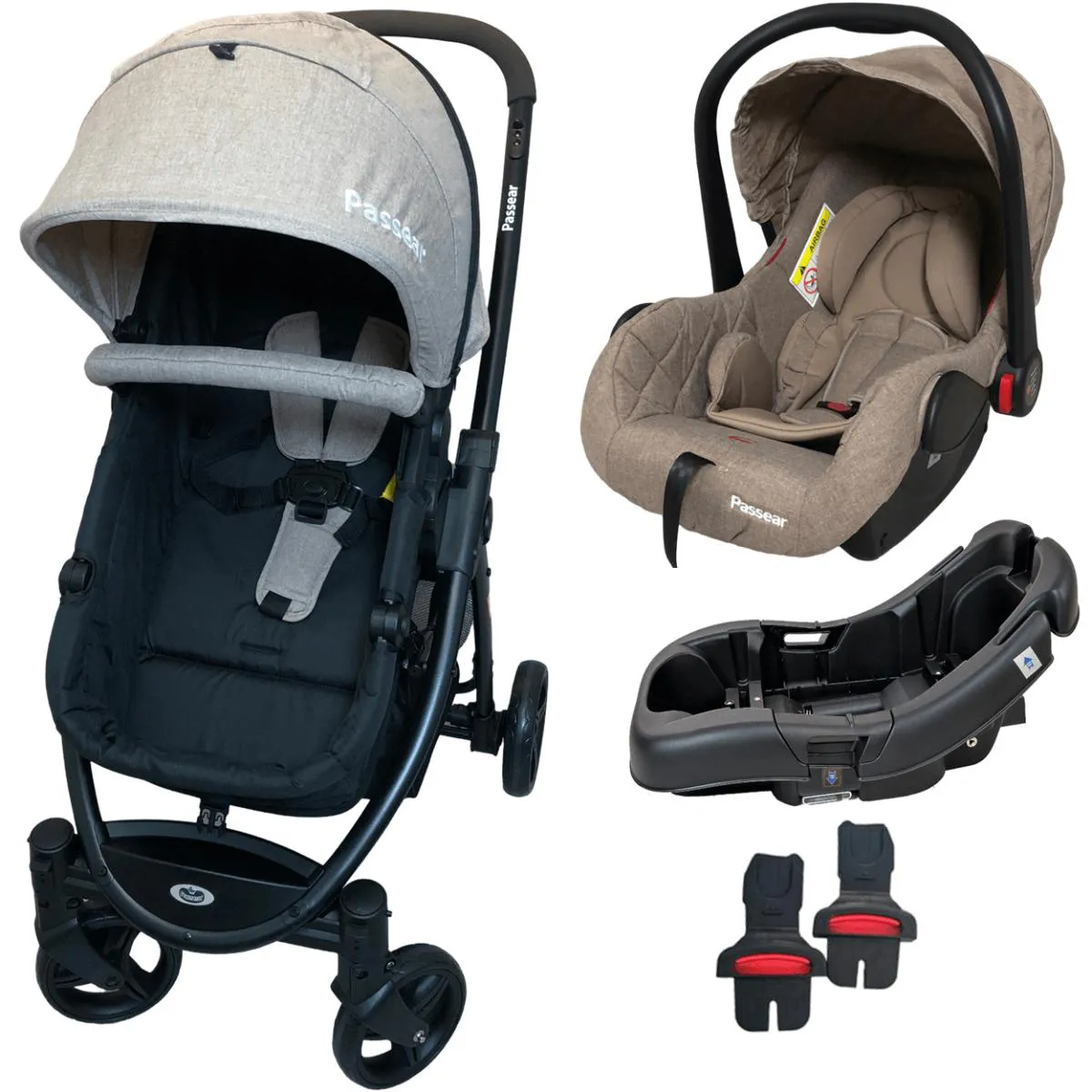 CARRINHO DE BEBE BEBE CONFORTO BASE PASSEAR BABY JUPITER CAQUI
