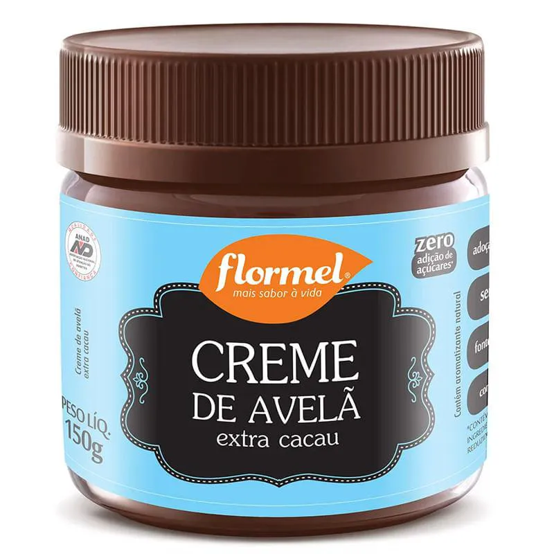 CREME DE AVELã EXTRA CACAU ZERO FLORMEL 150G