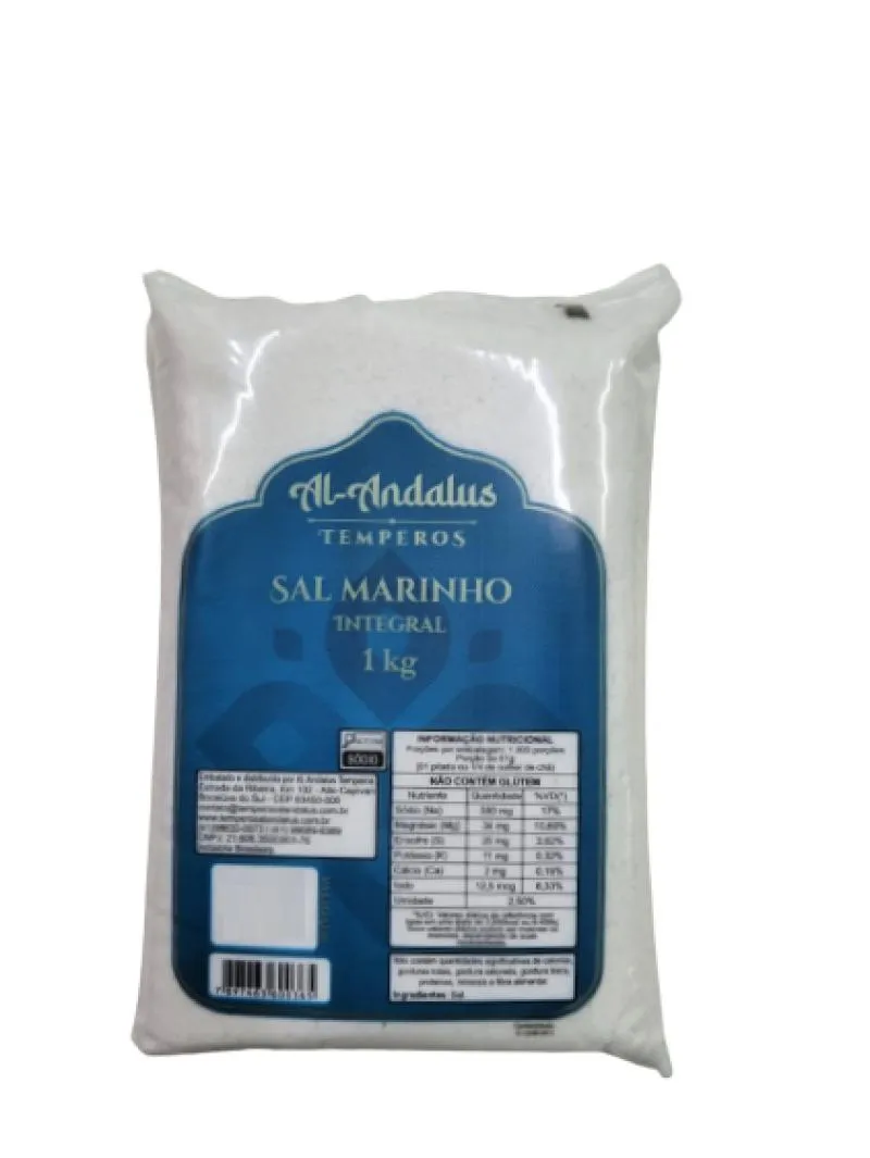 KIT 3X: SAL MARINHO MOSSORó INTEGRAL COM IODO AL ANDALUS 1KG