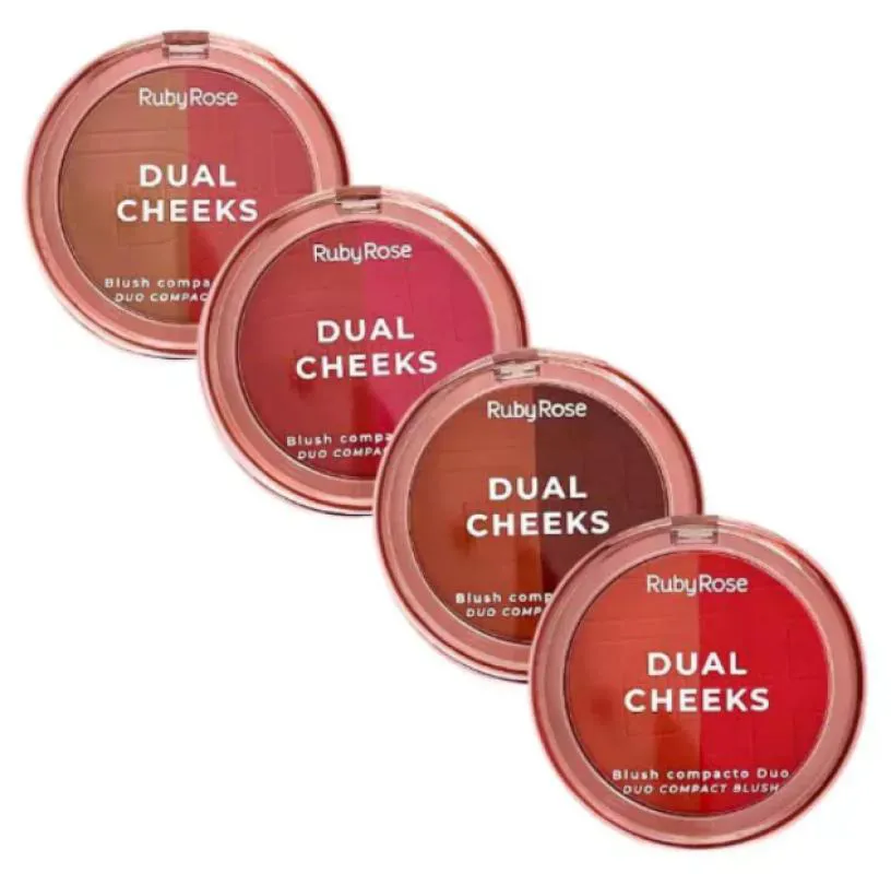 DUAL CHEEKS BLUSH COMPACTO RUBY ROSE Peachy  Fuchsia