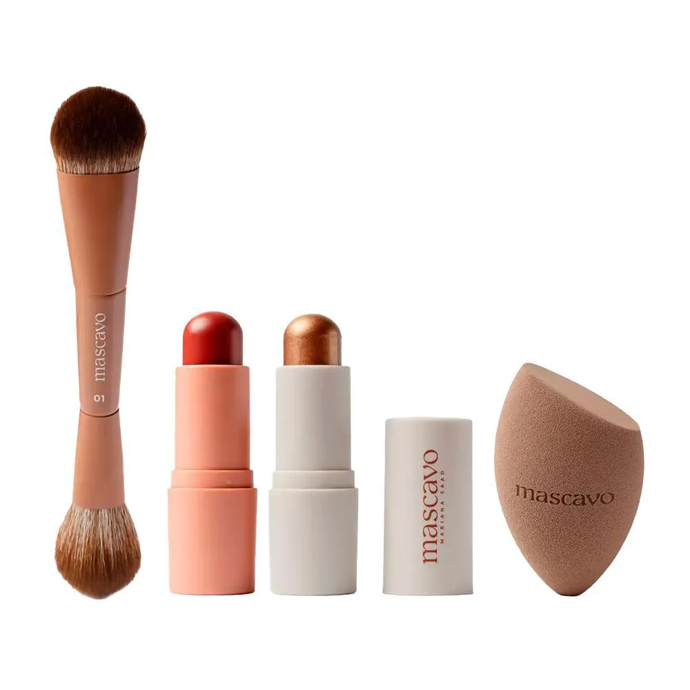 KIT MASCAVO HIBISCUS GLOW & GO TRIO + PROBLENDER ESPONJA GRANDE