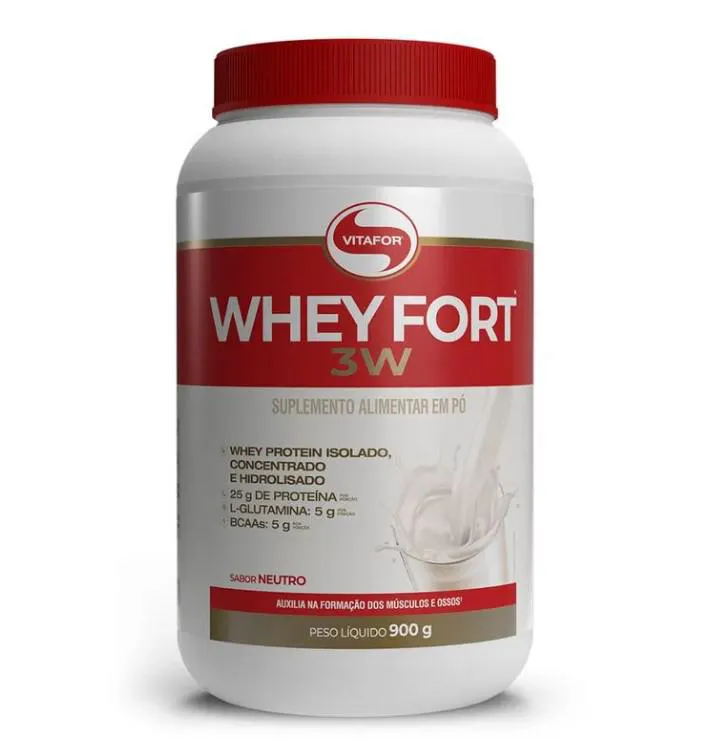 WHEY FORT 3W POTE 900G VITAFOR  Neutro
