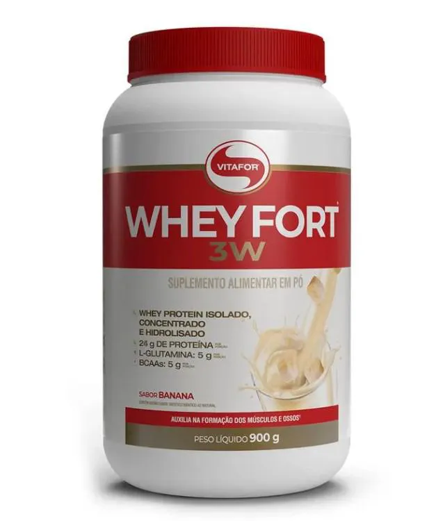 WHEY FORT 3W POTE 900G VITAFOR  Banana