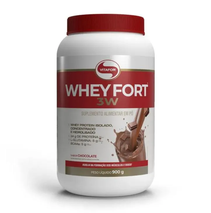WHEY FORT 3W POTE 900G VITAFOR  Chocolate