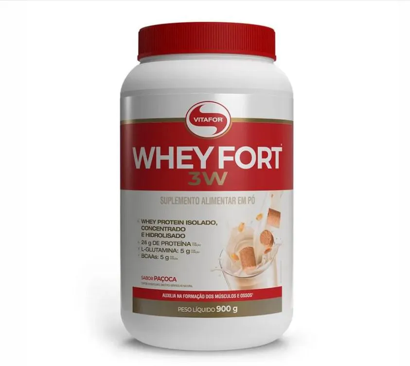 WHEY FORT 3W POTE 900G VITAFOR PaÇoca